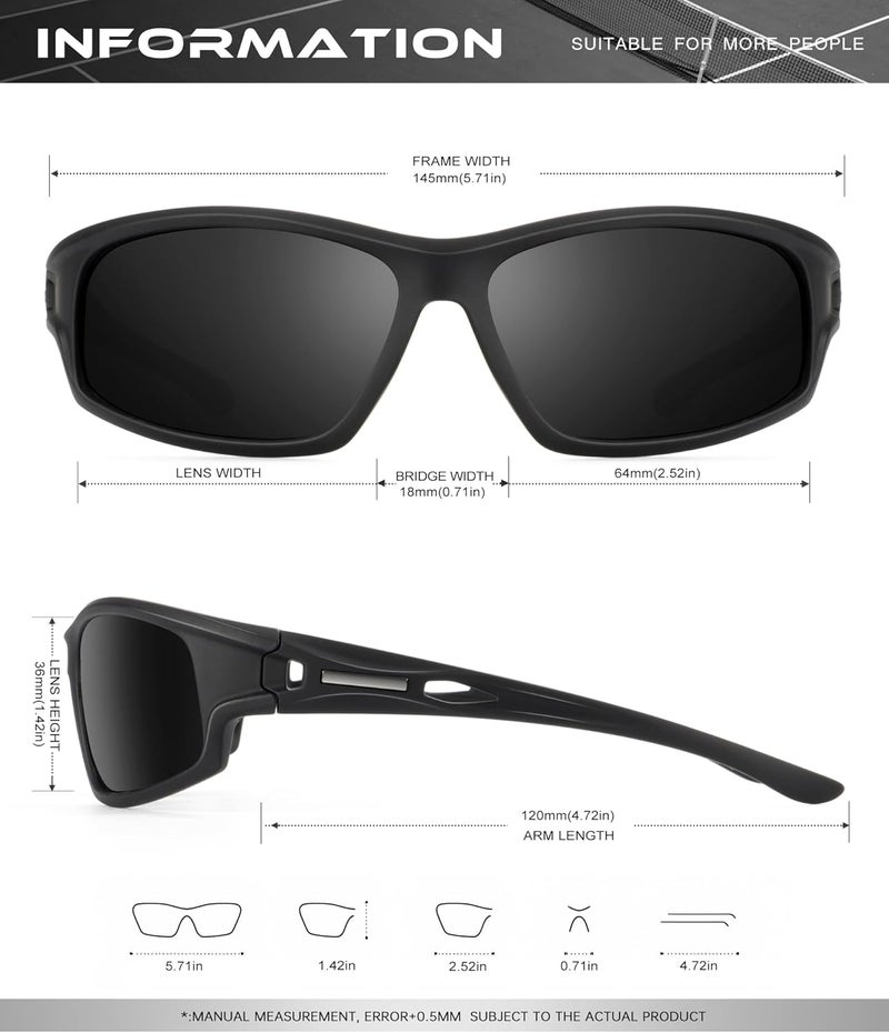 OUKEMAX Polarized Sunglasses Men, Sports Sun Glasses Womens UV400 Protection for Fishing Running Driving - Image 3
